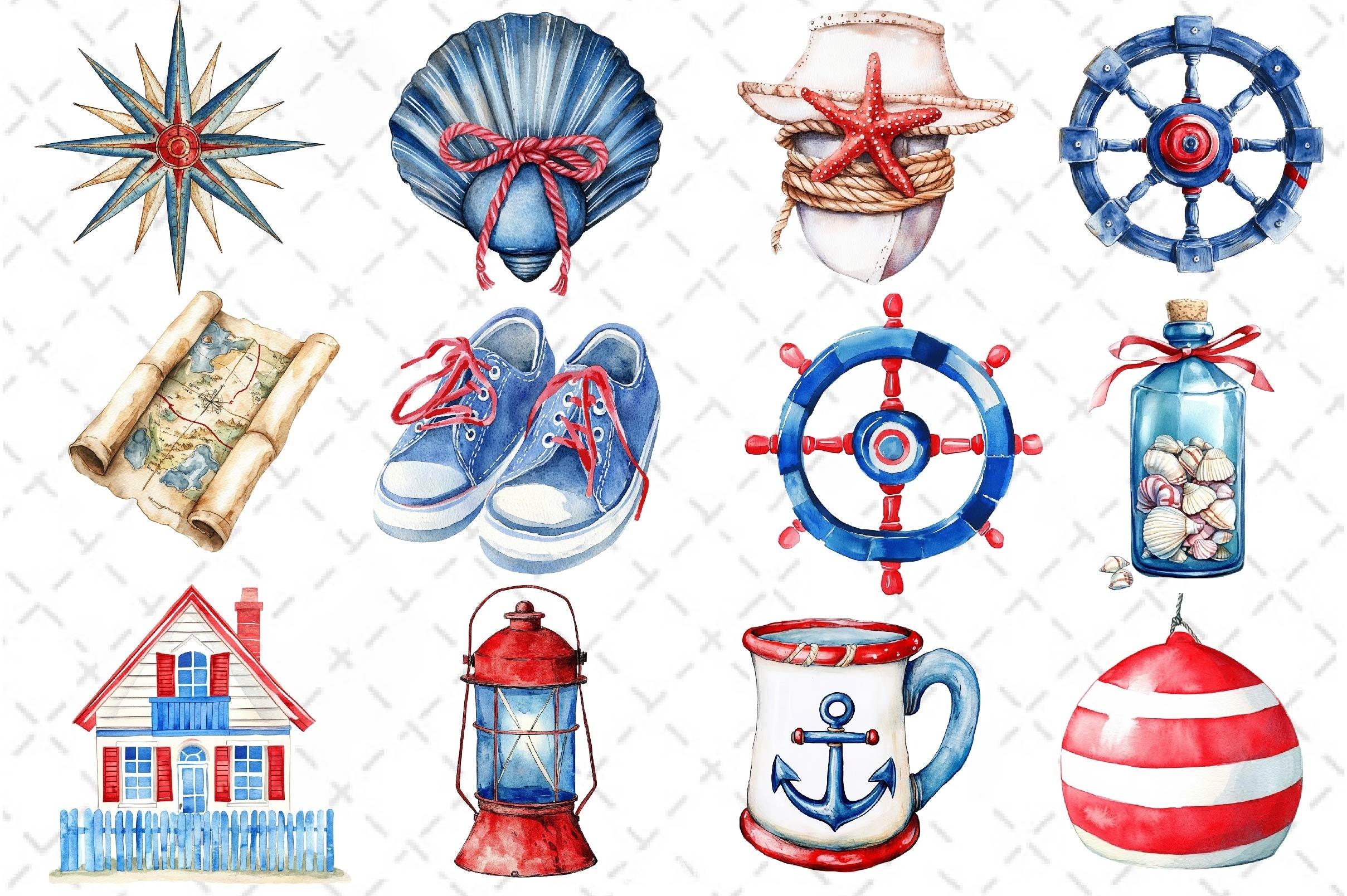 Vintage Nautical Clipart Bundle - CraftNest - Digital Crafting and Art