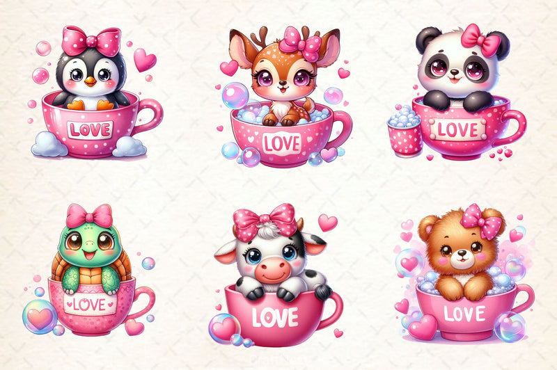 Valentines Day Animals Clipart Bundle - CraftNest - Digital Crafting and Art
