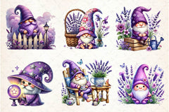 Lavender Purple Gnome Clipart Bundle 4 - CraftNest - Digital Crafting and Art