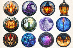 Halloween Stained Glass Clipart Bundle - CraftNest - Digital Crafting and Art