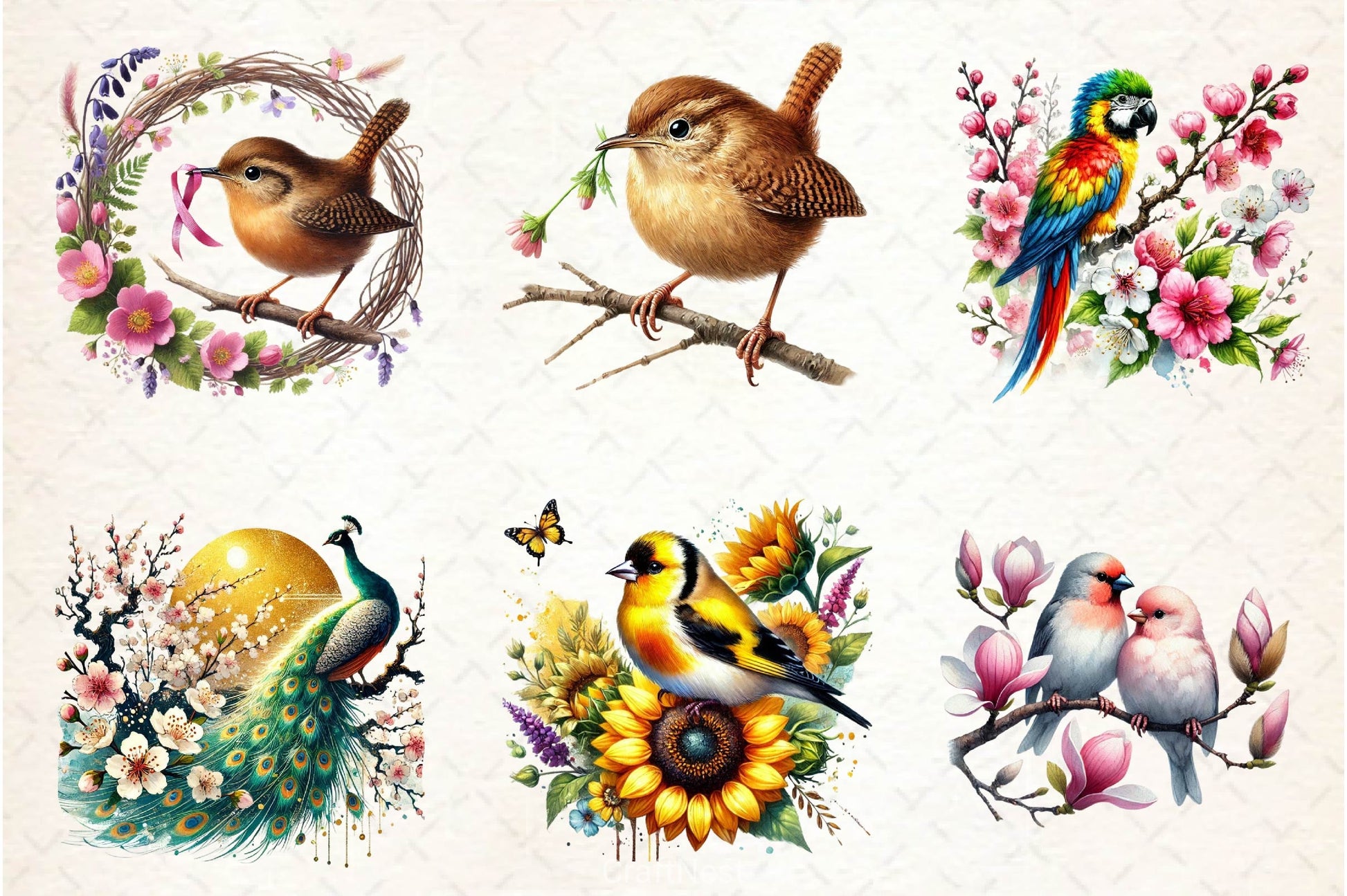 Spring Birds Clipart Bundle 4 - CraftNest - Digital Crafting and Art