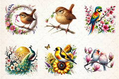 Spring Birds Clipart Bundle 4 - CraftNest - Digital Crafting and Art