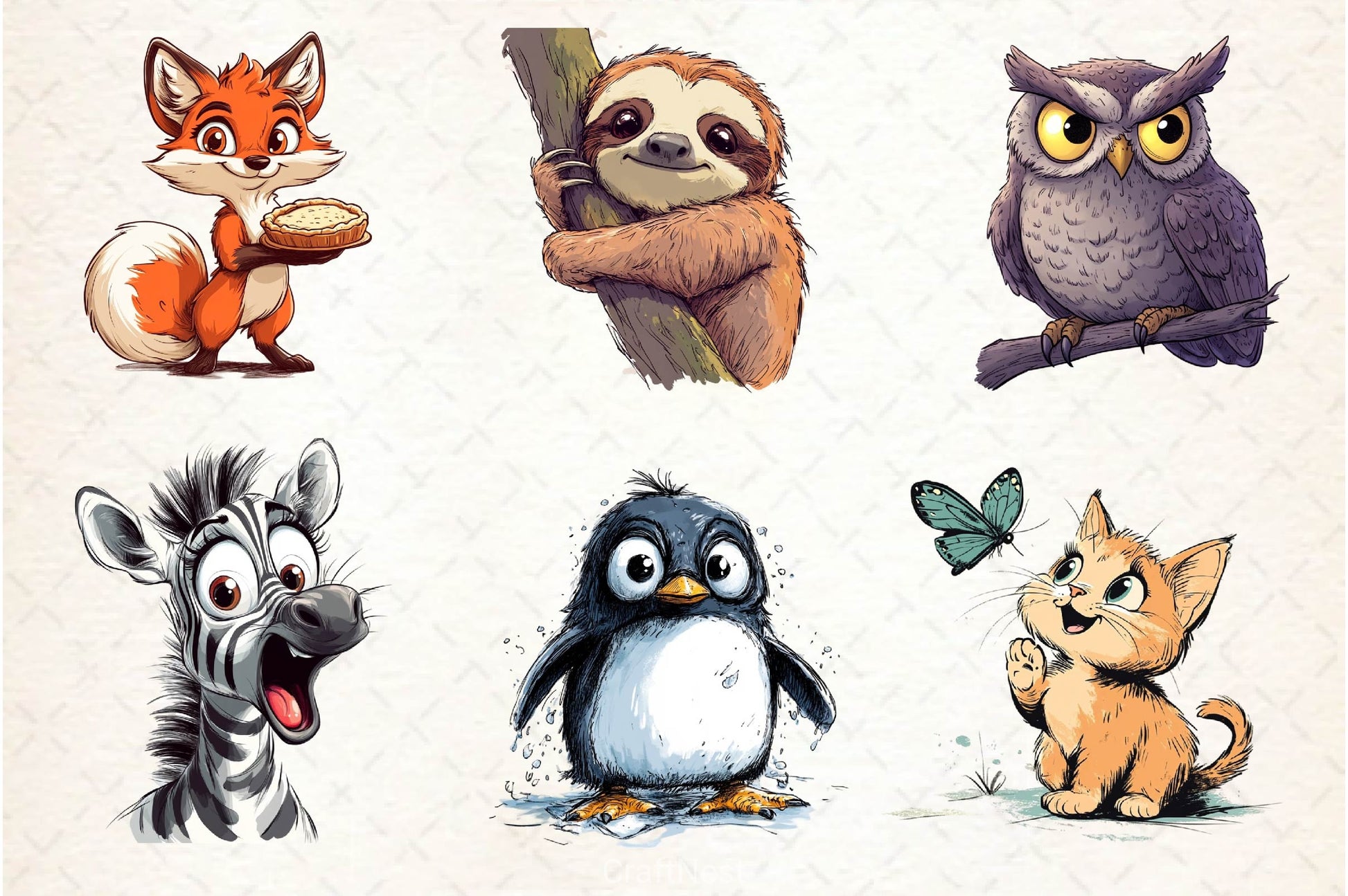 Funny Animals Clipart Bundle 4 - CraftNest - Digital Crafting and Art