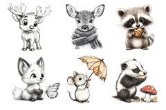 Woodland Cute Baby Animals Clipart Bundle - CraftNest - Digital Crafting and Art