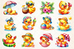 Cute Summer Rubber Duck Clipart Bundle - CraftNest - Digital Crafting and Art