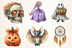 Boho Halloween Trick Or Treat Clipart Bundle 2 - CraftNest - Digital Crafting and Art