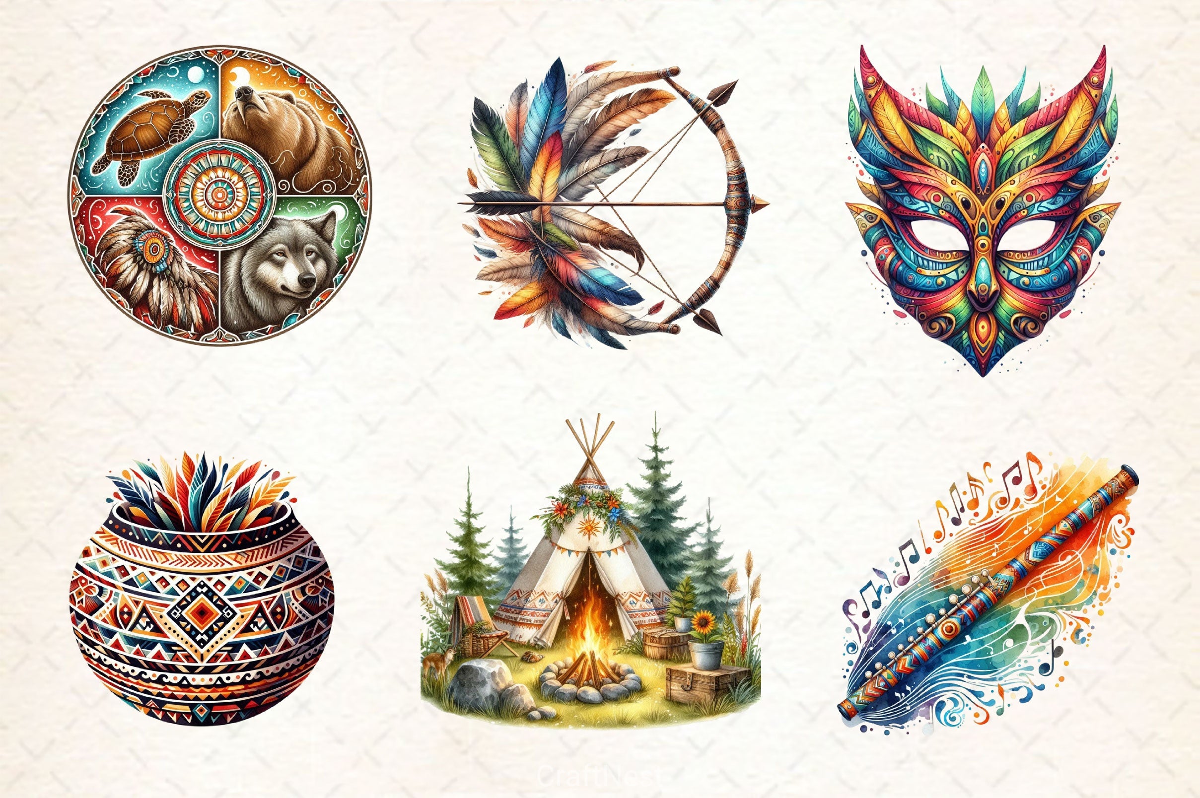Native American Heritage Clipart Bundle 2 - CraftNest - Digital Crafting and Art