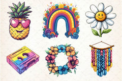 Retro Groovy Summer Clipart Bundle 3 - CraftNest - Digital Crafting and Art