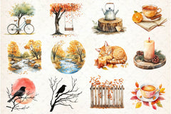 Serene Autumn Day Clipart Bundle 4 - CraftNest - Digital Crafting and Art