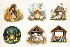 Easter Nativity Scene Clipart Bundle 2 - CraftNest - Digital Crafting and Art