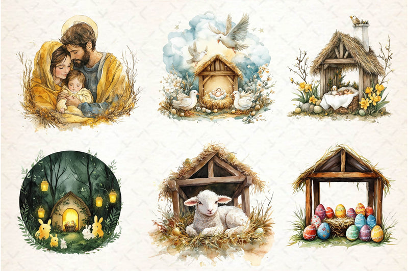 Easter Nativity Scene Clipart Bundle 2 - CraftNest - Digital Crafting and Art