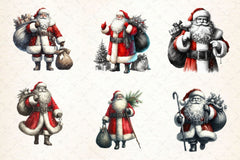 Black And White Santa Clipart Bundle 2 - CraftNest - Digital Crafting and Art