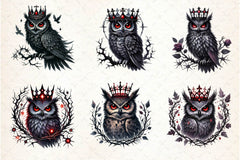 Gothic Owls Clipart Bundle 4 - CraftNest - Digital Crafting and Art