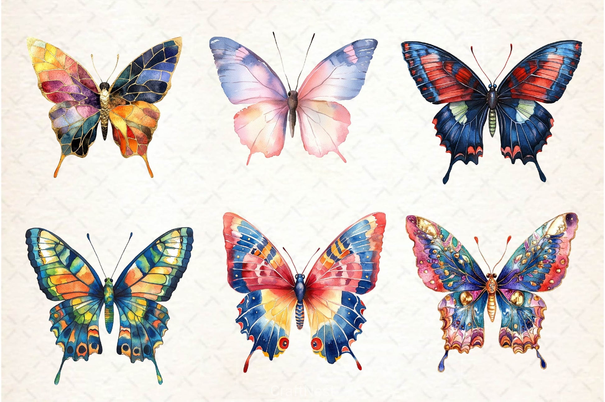 Colorful Spring Butterfly Clipart Bundle - CraftNest - Digital Crafting and Art