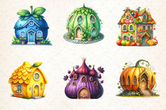 Fairy Fruit House Clipart Bundle 2 - CraftNest - Digital Crafting and Art