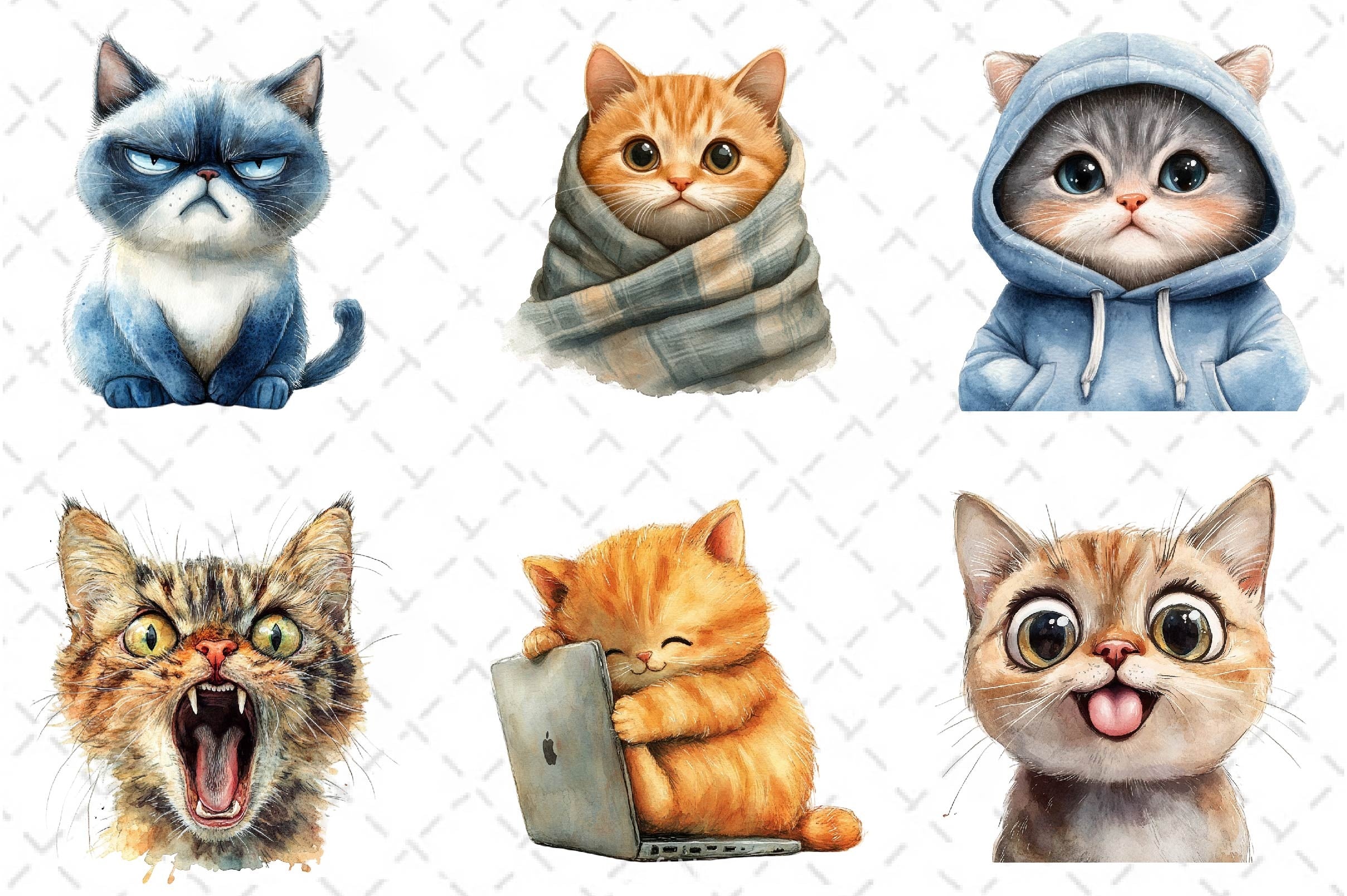 Funny Meme Cats Clipart Bundle - CraftNest - Digital Crafting and Art