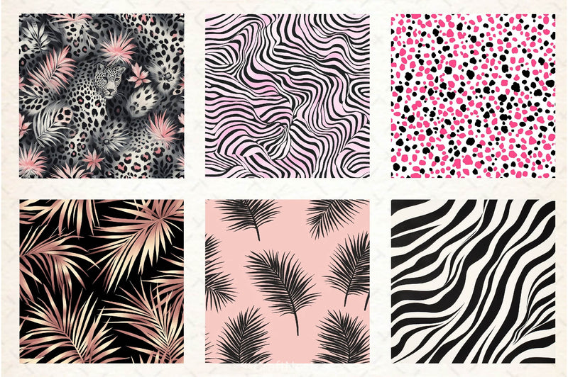 Pink Safari Digital Paper - CraftNest - Digital Crafting and Art