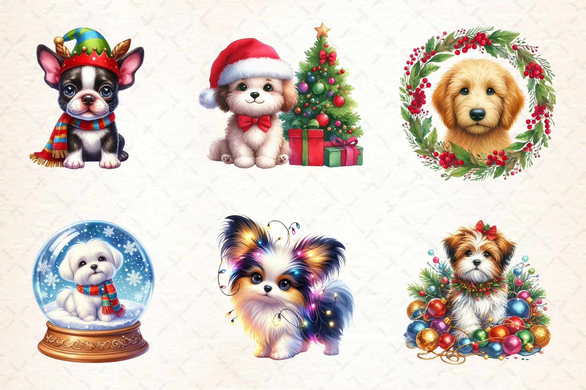 Christmas Dog Clipart Bundle 4 - CraftNest - Digital Crafting and Art