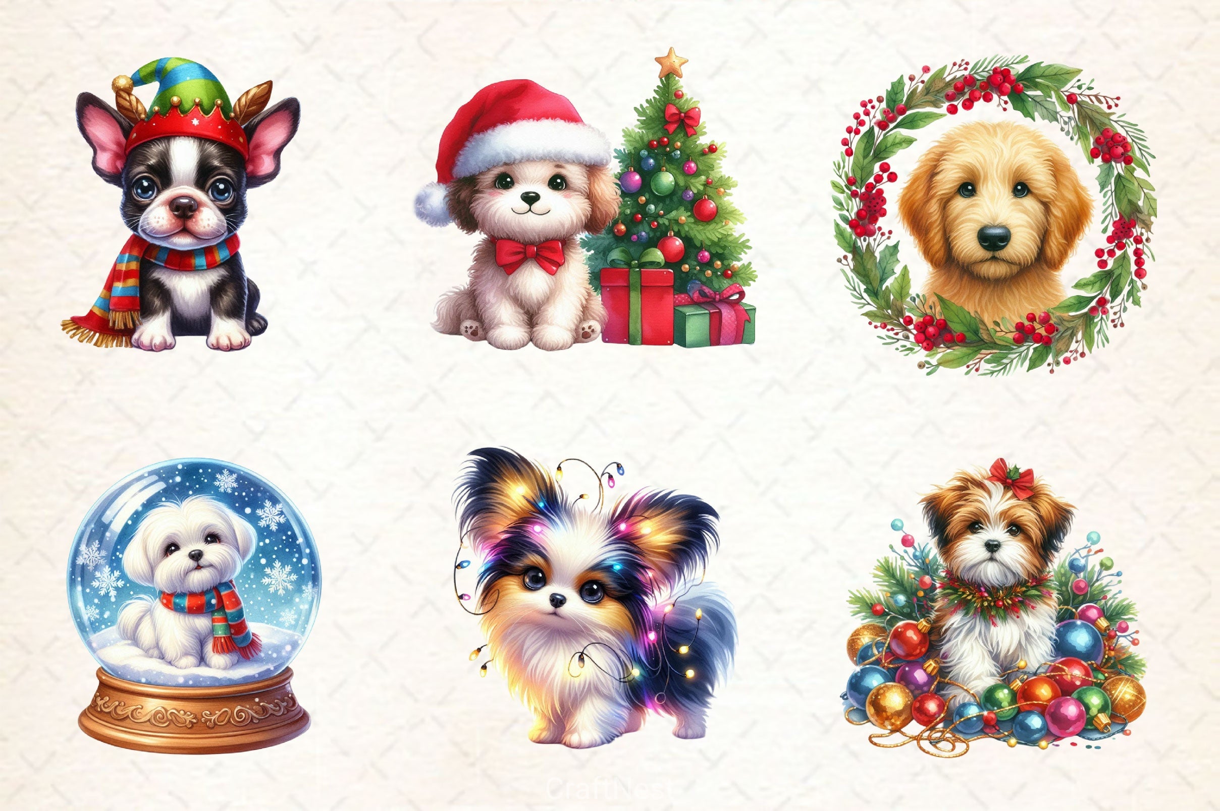 Christmas Dog Clipart Bundle 4 - CraftNest - Digital Crafting and Art