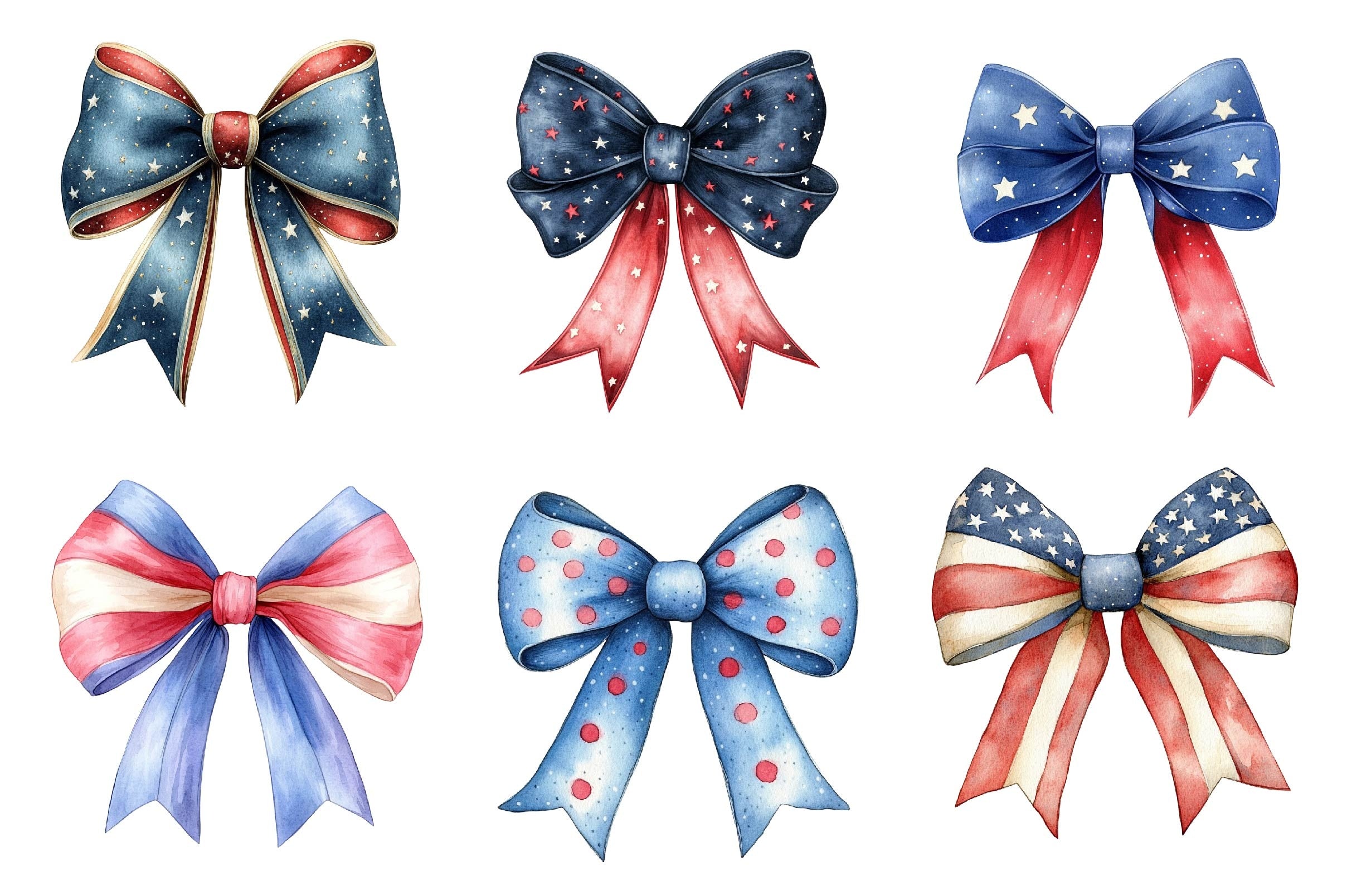 4th Of July Bow Clipart Bundle 2 - CraftNest - Digital Crafting and Art