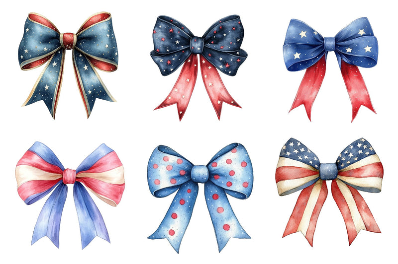 4th Of July Bow Clipart Bundle 2 - CraftNest - Digital Crafting and Art