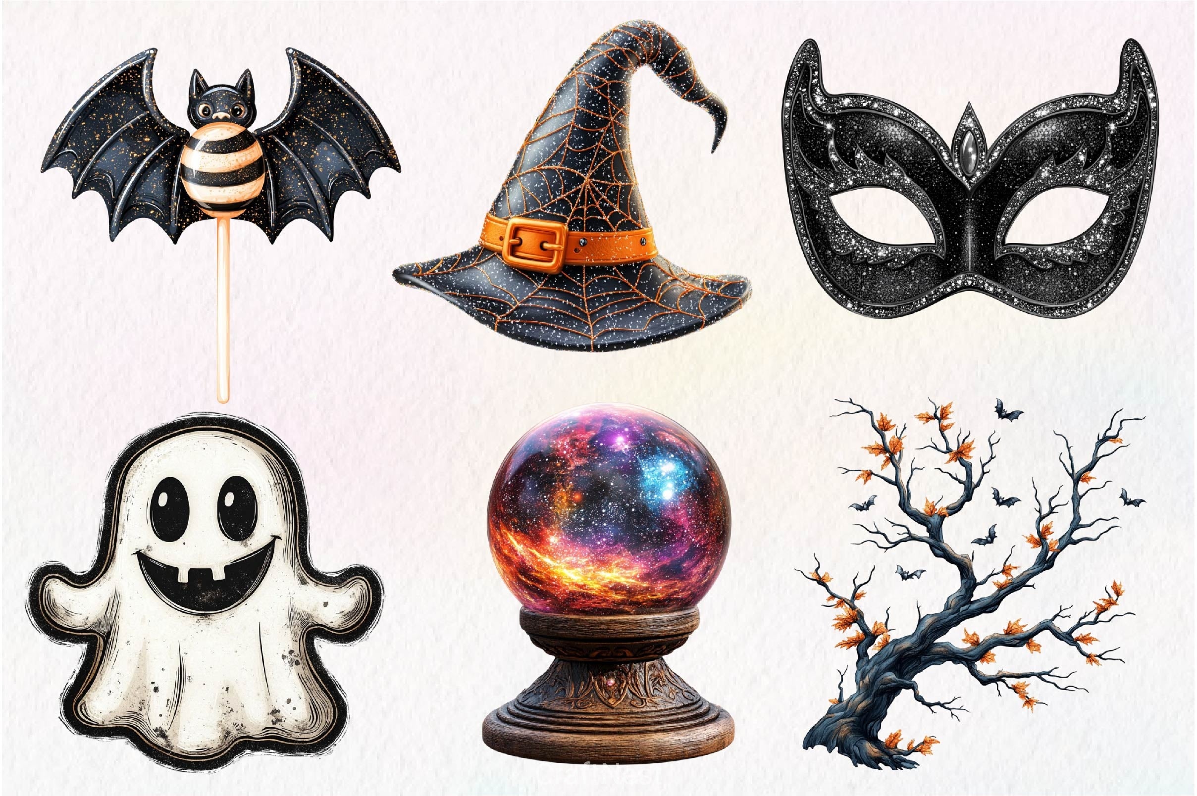 Vintage Glitter Halloween Clipart Bundle - CraftNest - Digital Crafting and Art