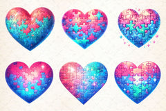 Puzzle Heart Clipart Bundle - CraftNest - Digital Crafting and Art