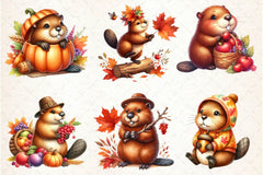 Autumn Cute Beaver Clipart Bundle 2 - CraftNest - Digital Crafting and Art