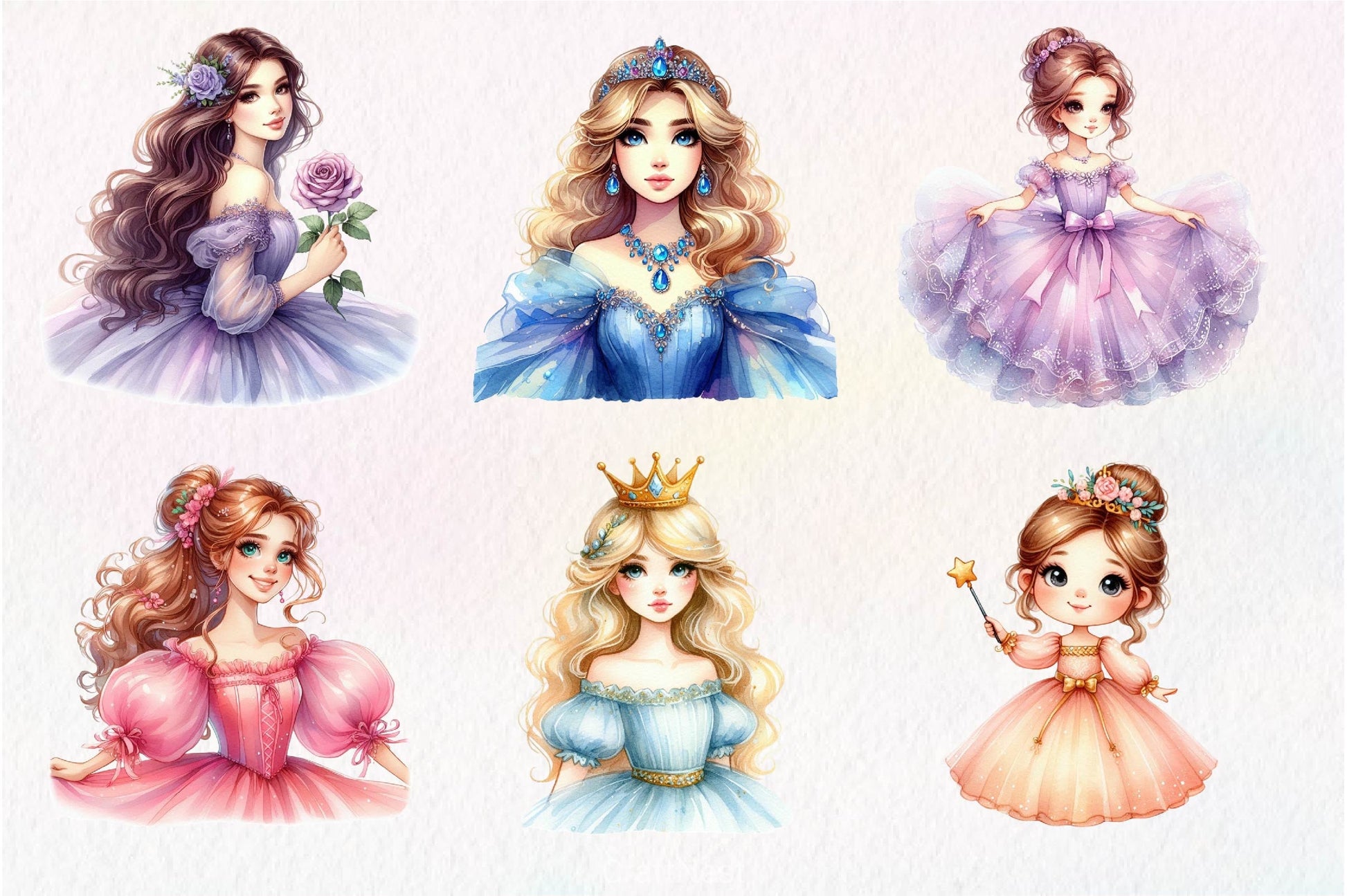 Cute Princess Clipart Bundle - CraftNest - Digital Crafting and Art