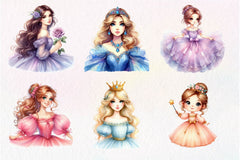 Cute Princess Clipart Bundle - CraftNest - Digital Crafting and Art