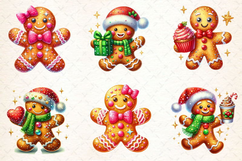 Glitter Gingerbread Man Clipart Bundle 2 - CraftNest - Digital Crafting and Art