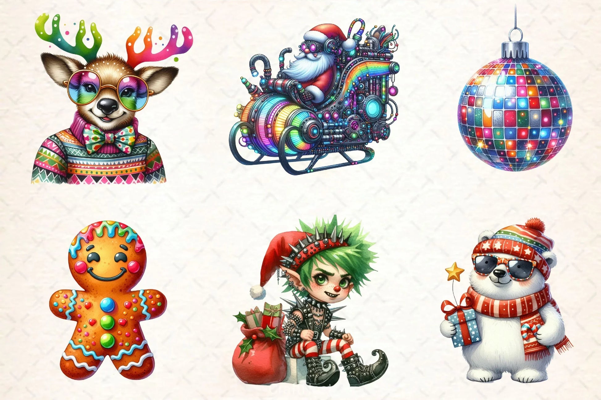 Cute Funky Christmas Clipart Bundle 2 - CraftNest - Digital Crafting and Art