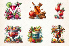 Christmas Cocktail Collection Clipart Bundle 2 - CraftNest - Digital Crafting and Art