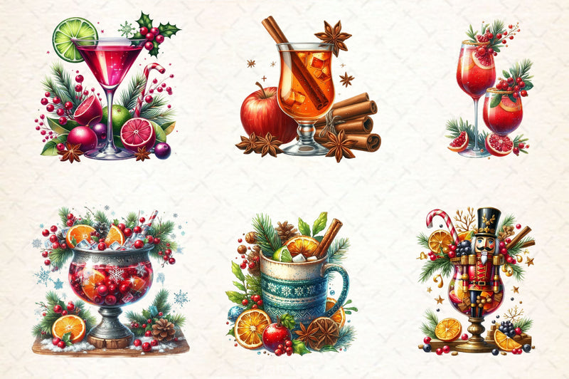 Christmas Cocktail Collection Clipart Bundle 2 - CraftNest - Digital Crafting and Art
