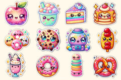 Kawaii Glitter Food Clipart Bundle - CraftNest - Digital Crafting and Art