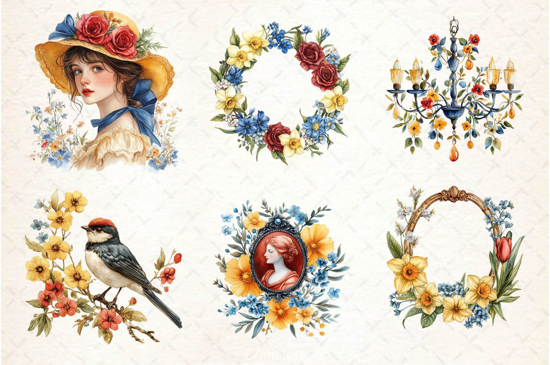 Beautiful Victorian Spring Clipart Bundle 5 - CraftNest - Digital Crafting and Art