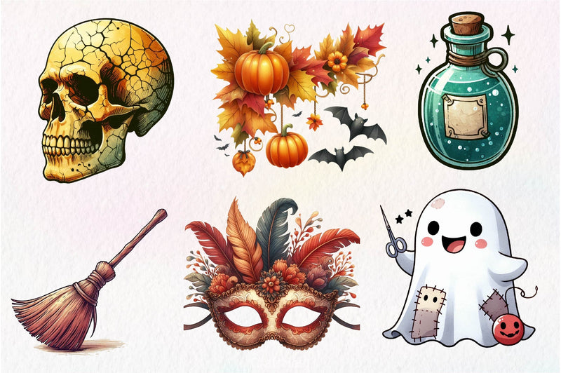 Vintage Halloween Clipart Bundle 7 - CraftNest - Digital Crafting and Art