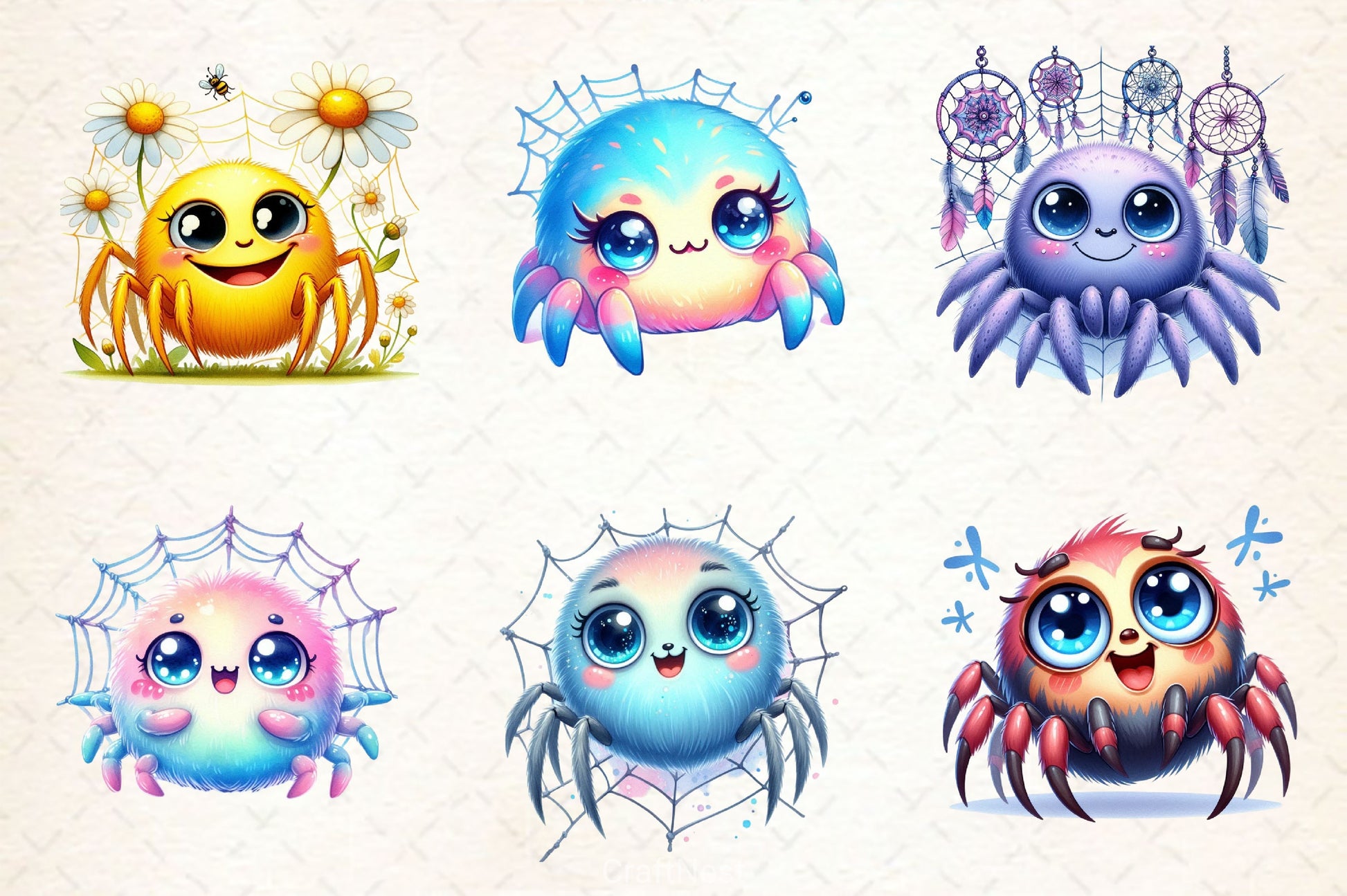 Kawaii Spider Clipart Bundle 2 - CraftNest - Digital Crafting and Art