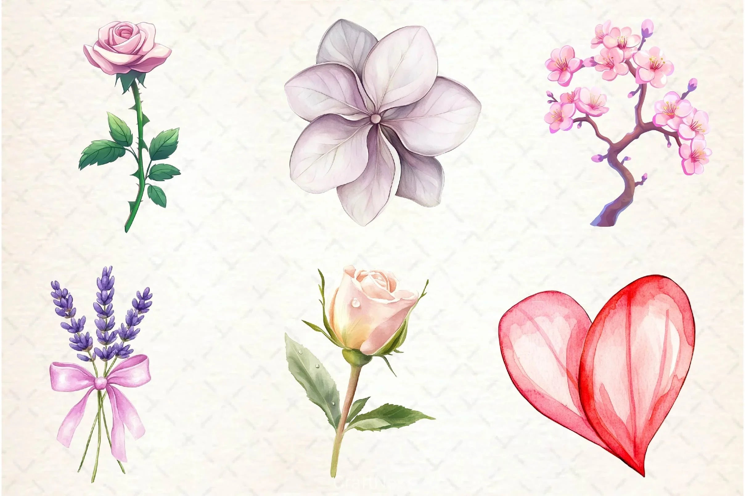 Romance Floral Clipart Bundle - CraftNest - Digital Crafting and Art