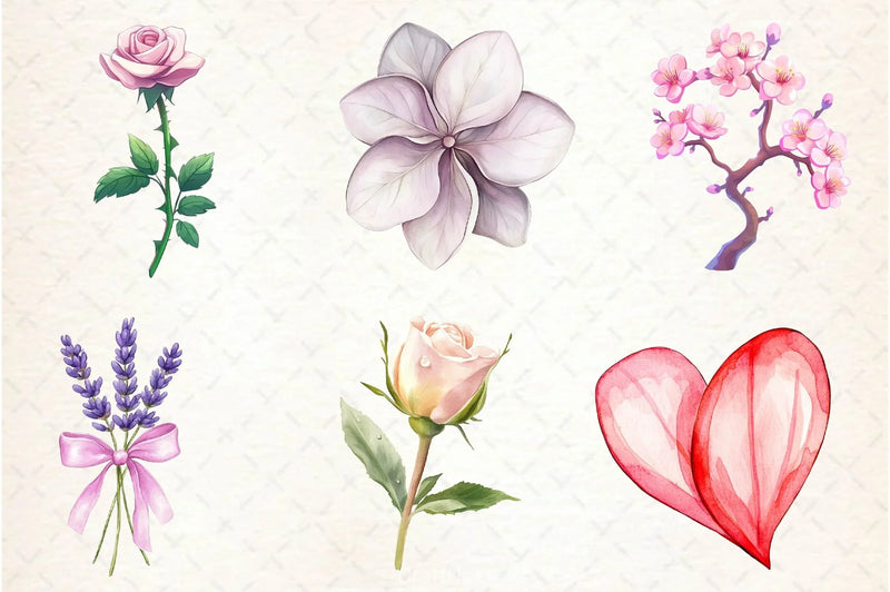 Romance Floral Clipart Bundle - CraftNest - Digital Crafting and Art