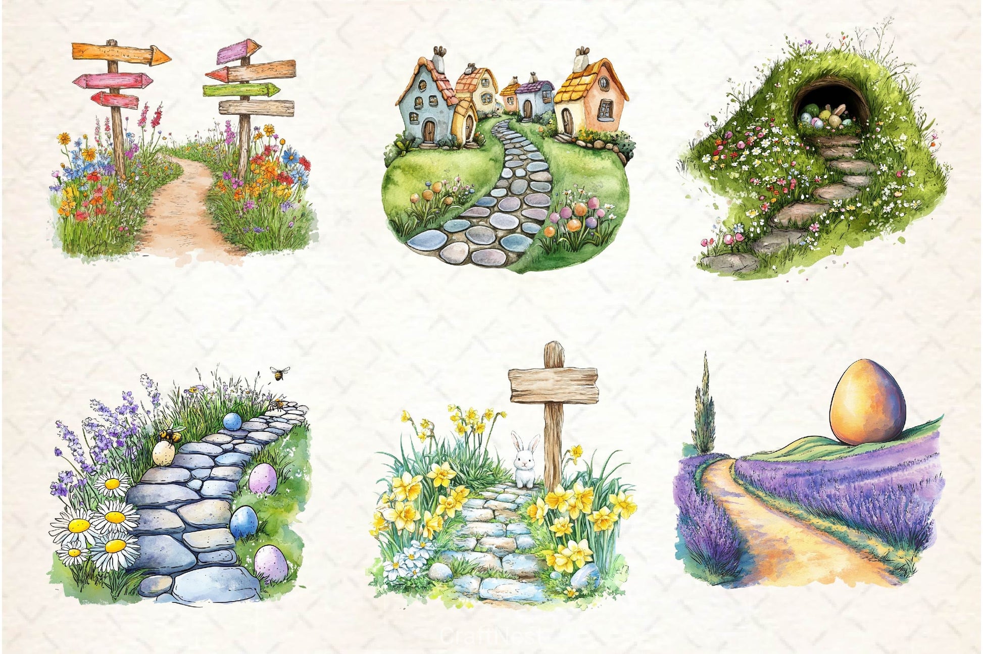 Spring Easter Path Clipart Bundle 2 - CraftNest - Digital Crafting and Art