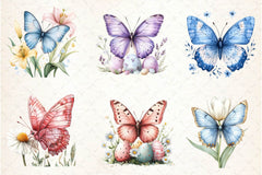 Pastel Easter Butterflies Clipart Bundle - CraftNest - Digital Crafting and Art