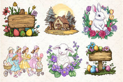 Vintage Easter Springtime Clipart Bundle - CraftNest - Digital Crafting and Art