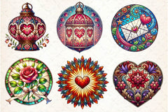 Valentines Day Stained Glass Clipart Bundle - CraftNest - Digital Crafting and Art