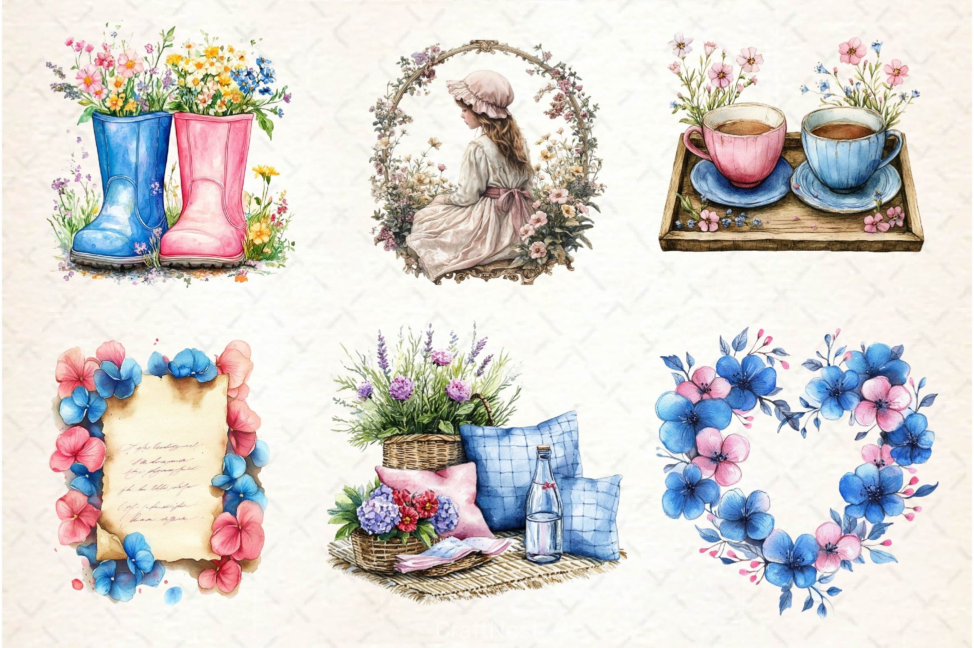 Cozy Romantic Spring Clipart Bundle12 - CraftNest - Digital Crafting and Art