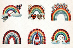 Buffalo Plaid Valentine's Rainbow Clipart Bundle - CraftNest - Digital Crafting and Art