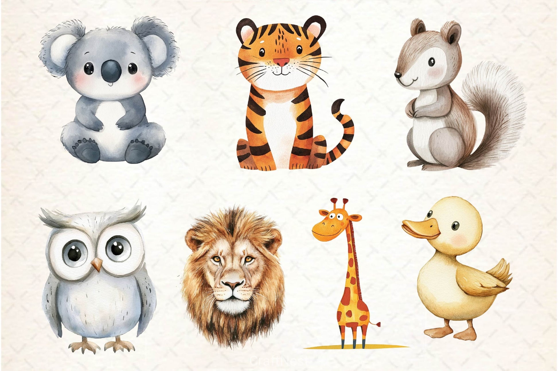 Animals Minimalist Cartoon Clipart Bundle 4 - CraftNest - Digital Crafting and Art