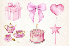 Pink Kids Birthday Clipart Bundle - CraftNest - Digital Crafting and Art