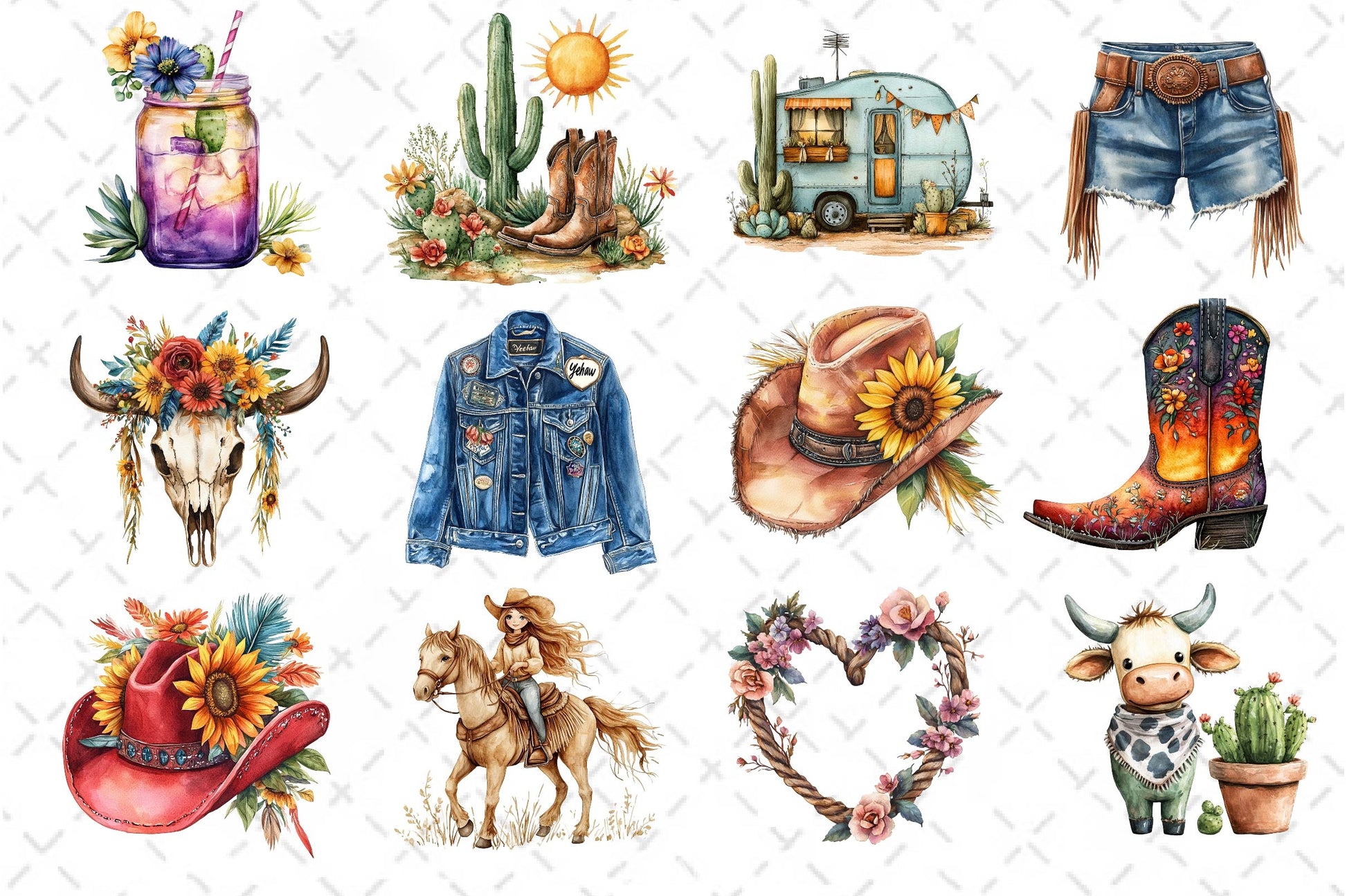 Summer Cowgirl Clipart Bundle 2 - CraftNest - Digital Crafting and Art