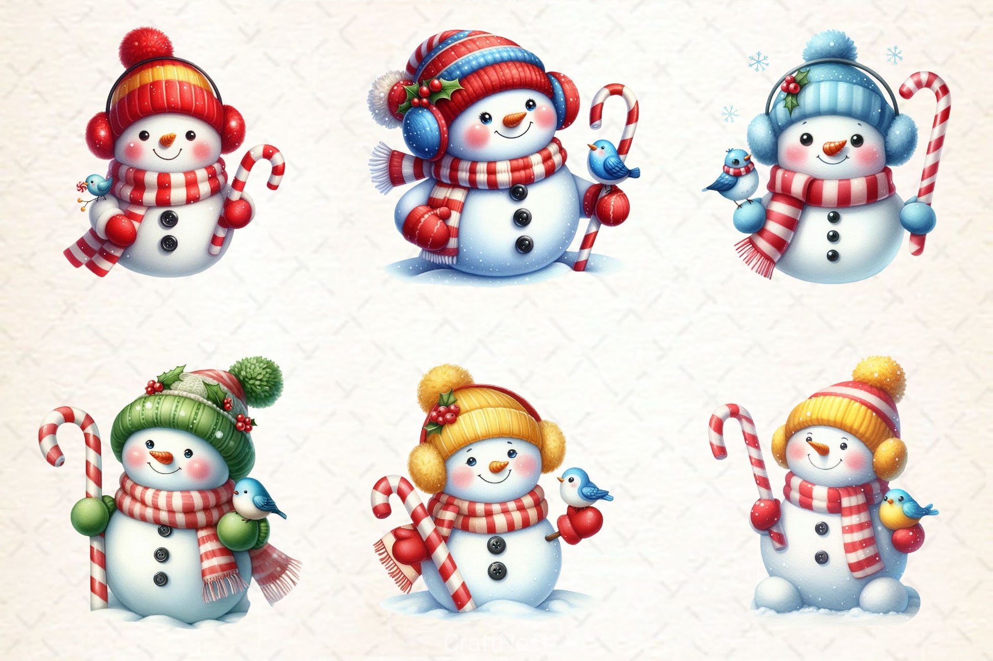 Cute Snowman Clipart Bundle 4 - CraftNest - Digital Crafting and Art